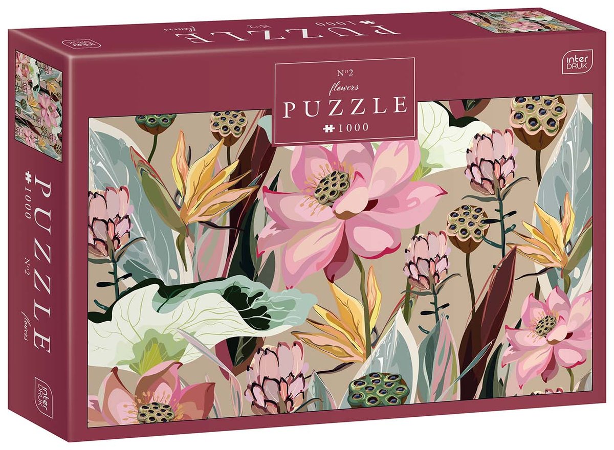 るいるい　1002 Interdruk, Puzzle 1000 elementów Flowers 2 - Interdruk