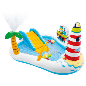 Intex, basen dziecięcy, pompowany, wodny plac zabaw, wędkarz, 218x188x99cm - Intex
