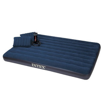 Intex, Materac Queen Classic 68765 z pompką i poduszkami, 152x203x22 cm