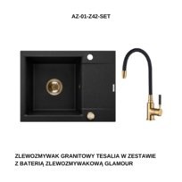 Invena Zlewozmywak Granit 1K Tesalia Z Krót Oc Syf Złoty W Zes Ze Złotą Bz Glamour