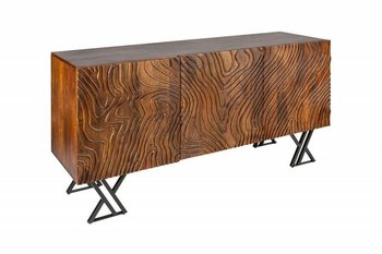 INVICTA komoda FLUID 160 cm brązowa  - Mango, drewno naturalne, metal - Invicta Interior
