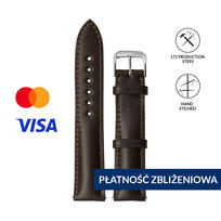 INVIS SMARTSTRAP CHICAGO mokka 20 mm – pasek do zegarka z NFC i płatnościami zbliżeniowymi | końska skóra Cordovan| certyfikat Mastercard i Visa | 114/82 mm