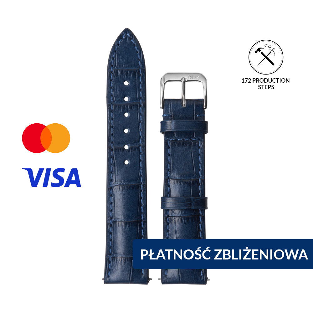 INVIS SMARTSTRAP LOUISIANA granatowy 22 mm – pasek do zegarka z NFC i ...