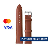 INVIS SMARTSTRAP TOSCANA koniakowy 22 mm – pasek do zegarka z NFC i płatnościami zbliżeniowymi | skóra cielęca| certyfikat Mastercard i Visa | 114/82 mm