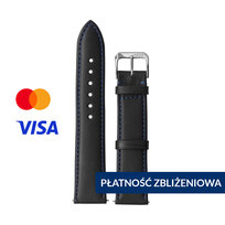 INVIS SMARTSTRAP TOSCANA morski niebieski 22 mm – pasek do zegarka z płatnościami zbliżeniowymi NFC | skóra cielęca| certyfikat Mastercard i Visa | 114/82 mm Invis Pay
