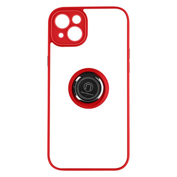 iPhone 14 Plus Etui z dwóch materiałów, metaliczny pierścień, stojak na wideo, czerwony - Avizar