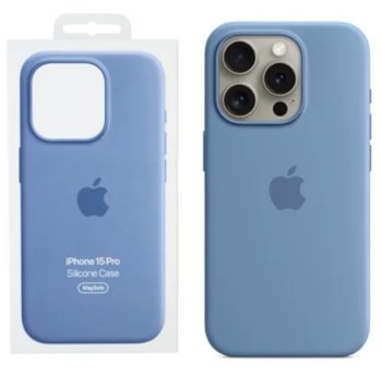 iPhone 15 Pro Silicone Case with MagSafe - Winter Blue - Apple