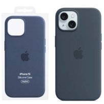 iPhone 15 Silicone Case with MagSafe - Storm Blue Apple