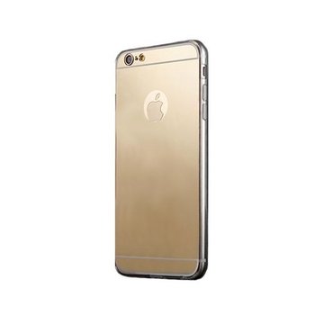 iPhone 5, 5s lustro, mirror, silikonowe elastyczne TPU, złote  - EtuiStudio