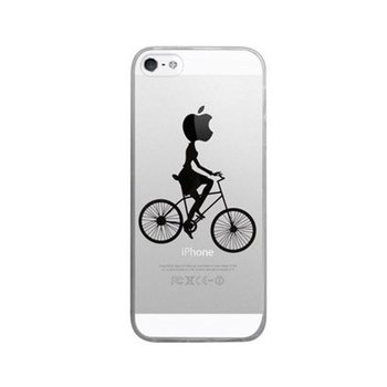 iPhone 6, 6s ultra slim, silikonowe, przezroczyste, kobieta na rowerze - EtuiStudio