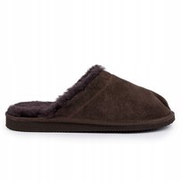 Ire Shoes Kapcie Męskie Skórzane Owcza Wełna Pantofle Ire Shoes