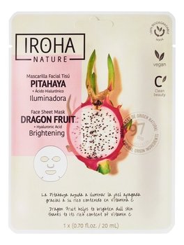 Iroha Nature Brightening, Rozświetlająca maska w płachcie ze smoczym owocem i kwasem hialuronowym - Iroha Nature