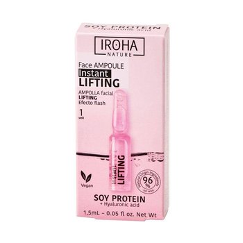Iroha Nature, Instant Flash Lifting Face Ampoule, Liftingująco-ujędrniająca ampułka do twarzy z białkiem sojowym i kwasem hialuronowym, 1.5 ml - Iroha Nature