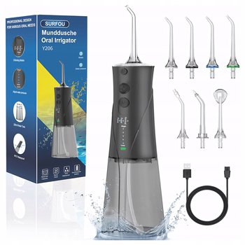Irygator do zębów bezprzewodowy 6 dysz mocny 3 tryby pracy do jamy ustnej - SURFOU