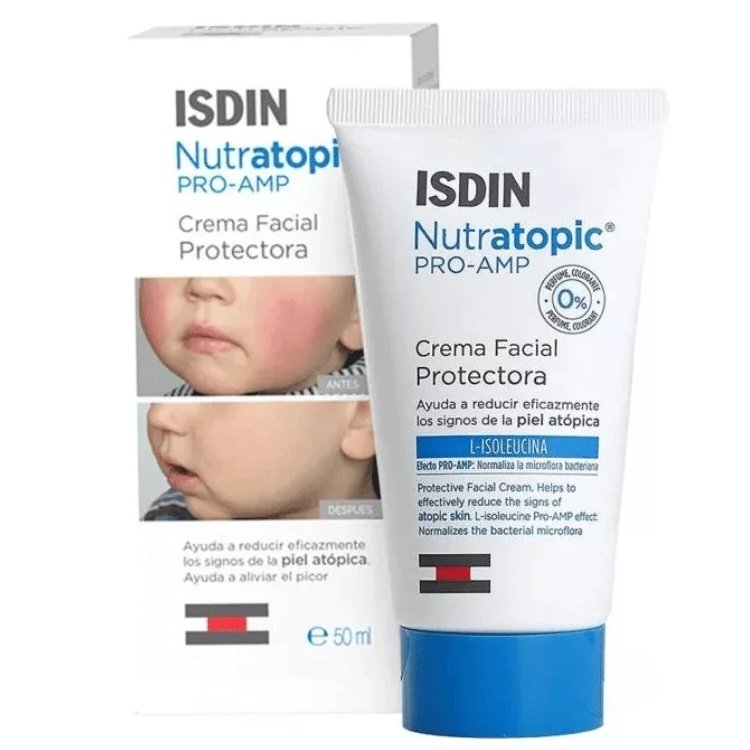 Isdin Nutratopic Pro-AMP Facial Cream Atopic Skin, Krem do twarzy dla skóry atopowej, 50ml