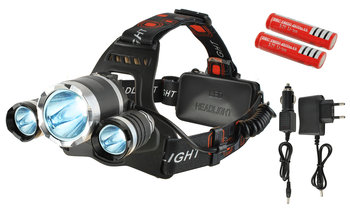Iso Trade, Latarka czołowa, Cree 3x Led + 2 Ładowarki 5868 - Iso Trade