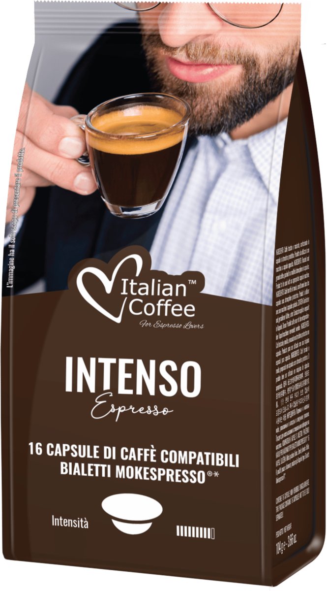 Фото - Кава Intenso Italian Coffee  Kapsułki Do Bialetti Mokespresso - 16 Kapsułek 