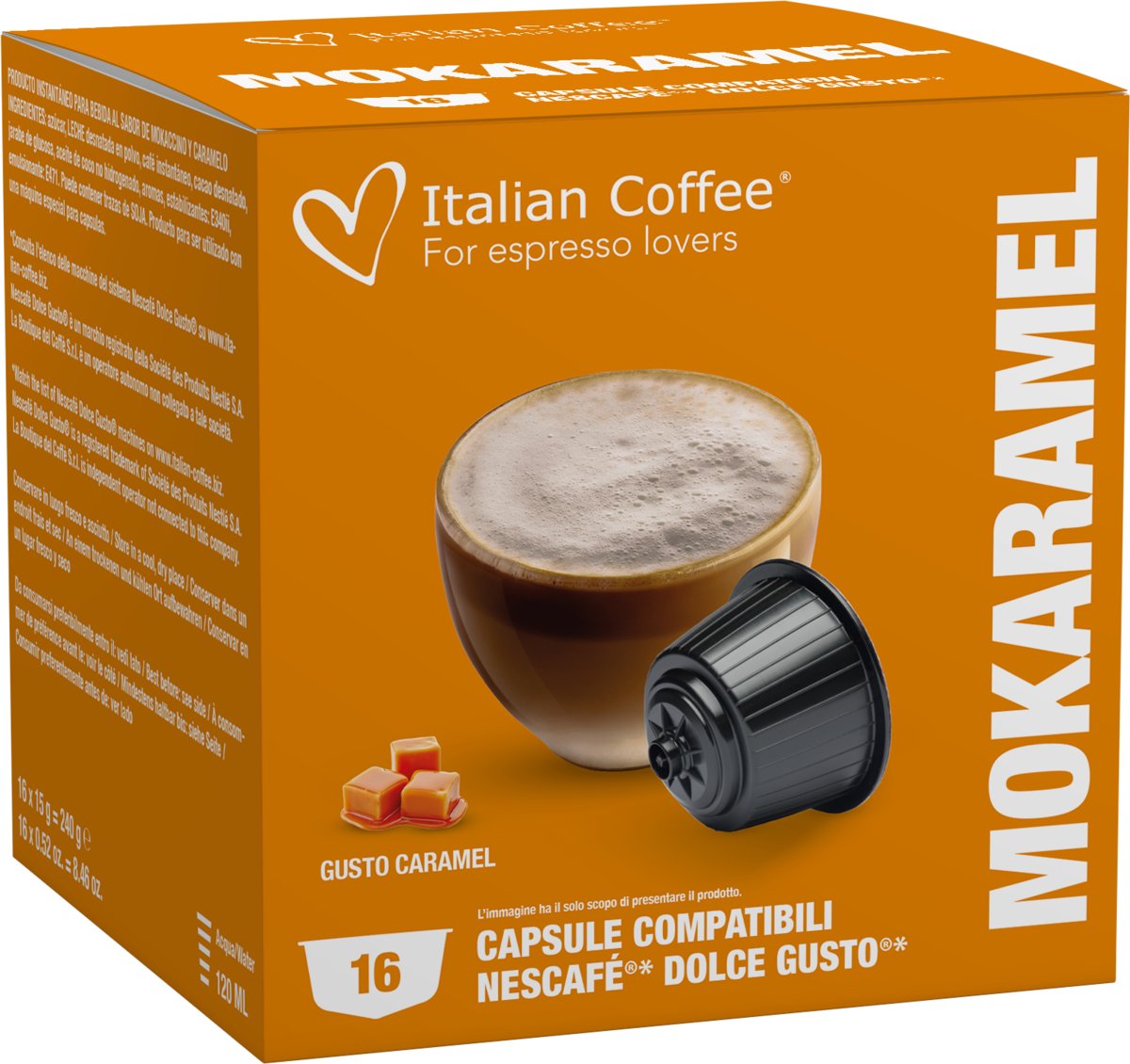 Фото - Кава Italian Coffee, Mokaramel, Kapsułki Do Dolce Gusto, 16 Kapsułek