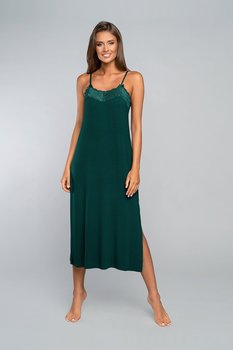 Italian Fashion Koszula nocna damska AIDA wąskie ramączko zielona - M - Italian Fashion