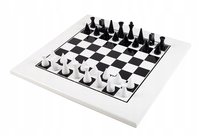 ITALIAN SET CHESS PIECES WHITE ACACIA MODER+CHESS BOARD WOOD WHITE/BLACK 50