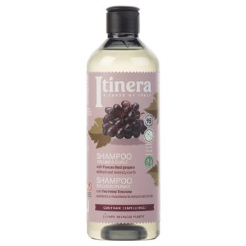 Itinera, Szampon do włosów kręconych z toskańskimi czerwonymi winogronami, 95% składników naturalnych, 4x370 ml - sarcia.eu