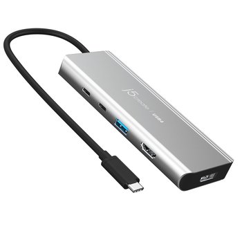 J5create, Stacja Dokująca Usb4® Dual 4k Multi-port Hub 1x4k Hdmi/1xdisplay Port/1xusb 3.2/2xusb-c/, Srebrny - j5 Create