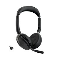 Jabra Evolve2 65 Flex - Bezprzewodowy Zestaw Słuchawkowy Stereo Z Technologią Clearvoice I Redukcją Szumów, Certyfikowany Dla Ms Teams - Czarny