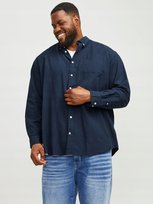 JACK & JONES GRANATOWA KOSZULA PLUS SIZE Z KOŁNIERZYKIEM 5XL 16FA JACK&JONES