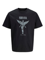 Jack&Jones koszulka t-shirt Nirvana JPRBLUNIRVANA SS TEE 12287521 BLACK-L JACK&JONES