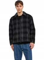 JACK & JONES KRÓTKA CZARNA KOSZULOWA KURTKA W KRATĘ XL J9A JACK&JONES