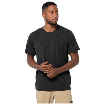 Jack Wolfskin Travel Tee M 1808981-6000, Mężczyzna, T-shirt kompresyjny, Czarny - Jack Wolfskin