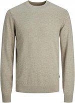JACKJONES BEŻOWY SWETER MĘSKI BAWEŁNIANY Z OKRĄGŁYM DEKOLTEM XS J5B JACK&JONES