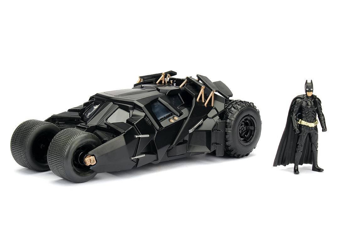 Jada Toys, model samochodu The Dark Knight Diecast 1/24 2008 Batmobile (Wraz z figurką Batman)