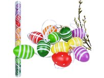 Jajka Wielkanocne Z Zawieszką Dekoracja Wielkanoc Jajeczka Pisanki 12Szt Kolorowe