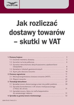 Jak rozliczać dostawy towarów – skutki w VAT - Jasiński Marcin