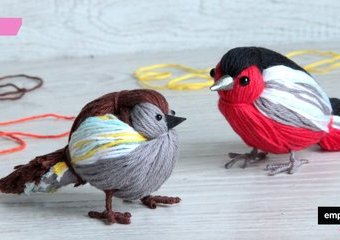 Jak zrobić ptaszki z włóczki – pomysł z gilem i wróbelkiem