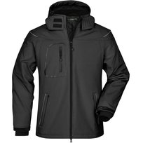 James And Nicholson Męska Zimowa Kurtka Soft Shell (XL 8,5-9 / Czarny) James and Nicholson