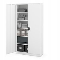 JAN NOWAK Duża Pojemna Szafa Metalowa Medyczna Biurowa JAN II H220 Biała