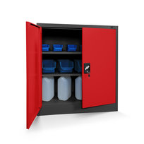 Jan Nowak, Gabinetowa szafka metalowa Beata, 900x930x400 mm, antracytowy - czerwony