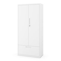 JAN NOWAK Szafa Biurowa Metalowa 195x90x40cm z Szufladą 40 cm MEGAN Biała