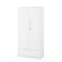 JAN NOWAK Szafa Biurowa Metalowa Medyczna 185x90x40 cm z Szufladą 30cm MEGAN Biała