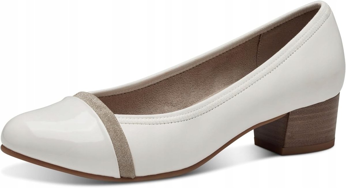 JANA CZÓŁENKA BIAŁE Z BEŻOWĄ TAŚMĄ I KLOCKIEM 36 16IA - JANA | Moda ...