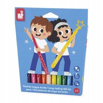 Janod Flamastry pisaki z filcową końcówką 12 kolorów 3+