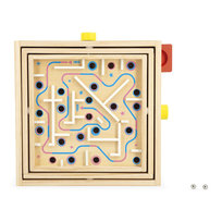 Janod Gra zręcznościowa Labirynt Ball Maze Applepop 5+, prezent dla dzieci