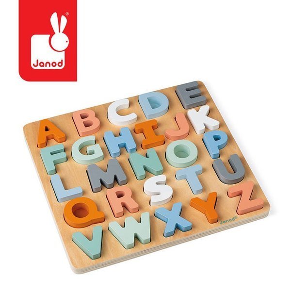 Janod, puzzle Alfabet 3D z tablicą Sweet Cocoon
