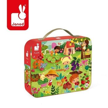 Janod, puzzle w walizce Ogród - Janod