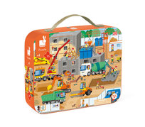 Janod Puzzle w walizce Plac budowy 36 elementów 4+ prezent dla dzieci