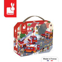 Janod, puzzle, w walizce Strażacy, 24 el.