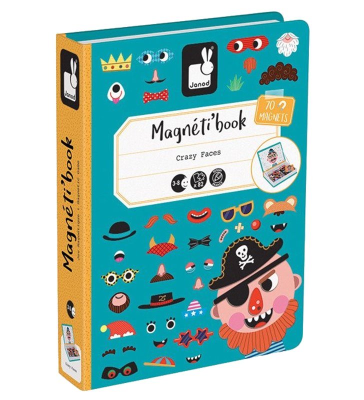 Janod, układanka Magnetibook Śmieszna Buzia, prezent dla dzieci