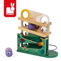 Janod, zabawka edukacyjna Drewniany kulodrom Gąsienica, prezent dla dzieci